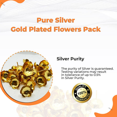 Pure Silver Gold Plated Flowers Pack Of 108 20g